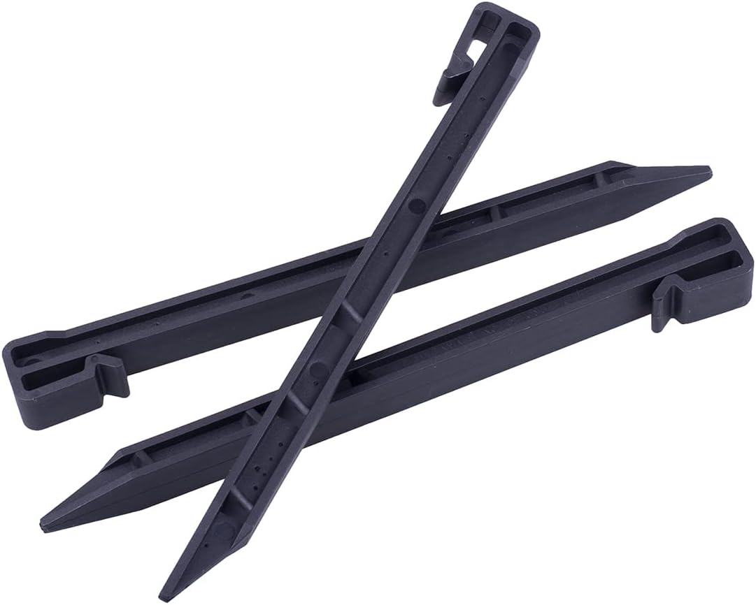10" Inch Plastic Landscape Edging Stakes, Anchoring Spikes for Paver Edging, Weed Barriers, Turf, Tent, Weed Barrier, Timber, Carpentry, Tent etc. (120 PC, Black)