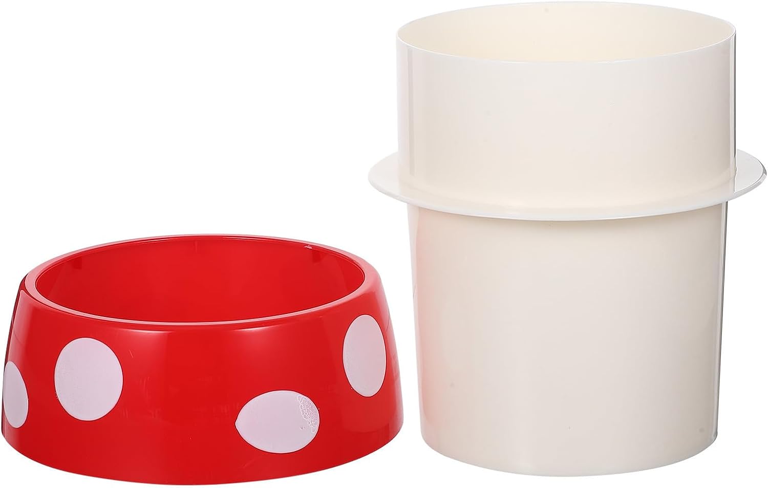 Abaodam Kitchen Utensil Holder with Wide Mouth in Red Plastic Mushroom Shaped and Thickened Metal Bottom , Large Desktop Storage Canister for Quick Access and Protecting Utensils