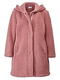 webpelzmantel grau Elegante Schnittführung Angel of Style by HAPPYsize Damen Webpelzmantel in Rosé mit Kapuze