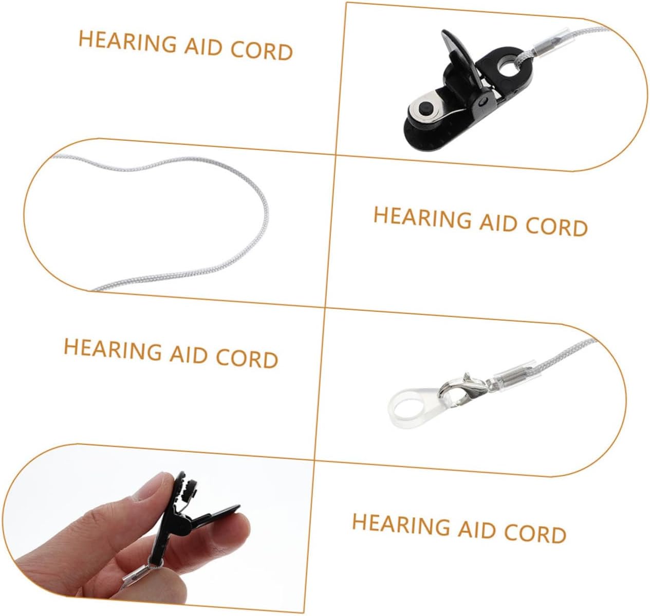 2pcs Hearing Aid Clip Holder Lanyard Lost Rope for Seniors Lightweight Design for Travel Convenient Retention Cord for Binaural and Single Ear Use