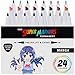 24 Color Super Markers Primary Manga Tones Dual Tip Set - Double-Ended Permanent Art Markers with Fine Bullet and Chisel Point Tips - Ergonomic Tri-Oval Barrels - Illustration, Sketch Comics, Anime