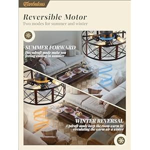 16in caged ceiling fans with lights and remote fandelier ceiling fan with 6 speeds and timing no beep farmhouse samll fan lights ceiling fixtures for kitchen bedroom outdoor walnut  urban country home decor