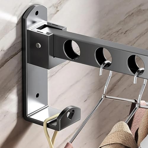 Wall Mounted Clothes Drying Rack - Foldable And Lightweight Hanger Laundry, Space-Saving Wall-Mountable Clothes Rack | Durables Drying Solution For Balcony, Bathroom, Or Indoor And Outdoor Laundry Dry - Image 6