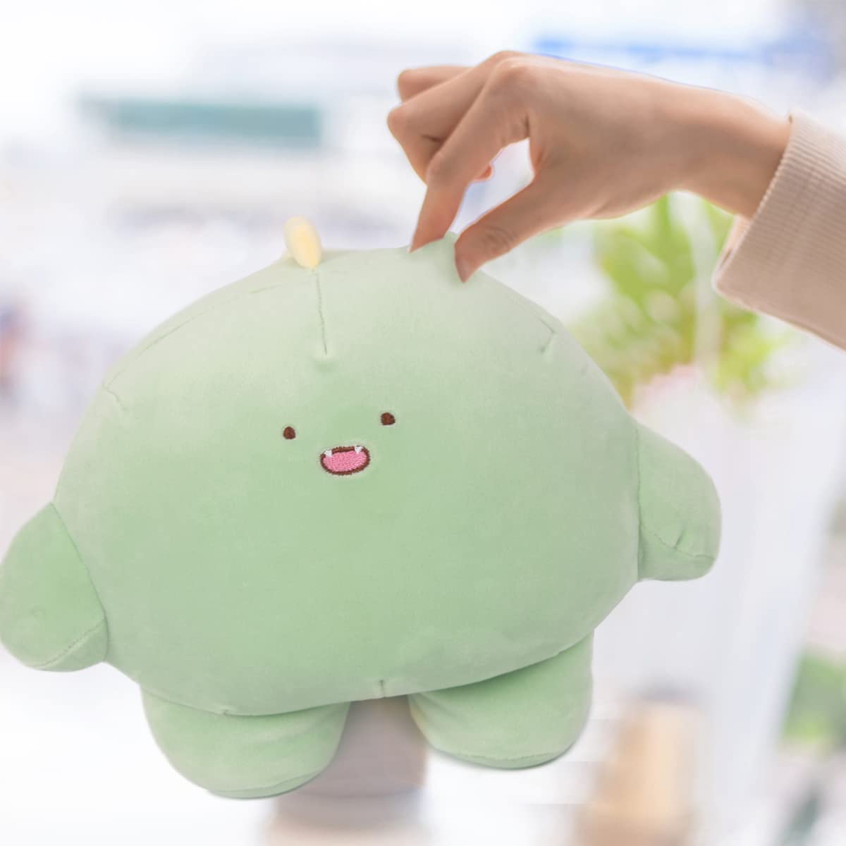 Bokkusu 9 inch Cute Fat Dinosaur Plush Stuffed Animal Pillow,Soft Squishy Cartoon Plushies Toy Adorable Gifts for Kids Sleeping Nap