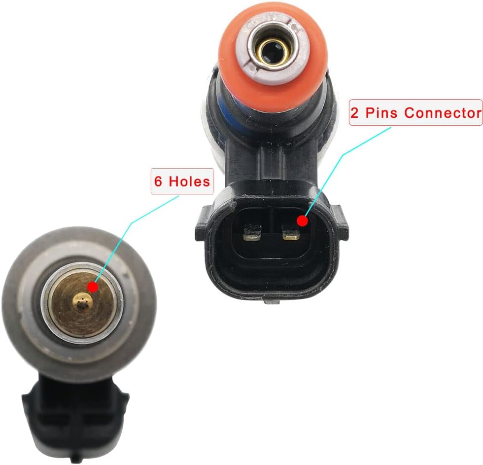 Amrxuts FJ1193 6 Holes Disc Fuel Injectors for 2012-2013 Mazda 3, 2013-2014 Mazda CX-5 2.0L L4 4-Door PE0113250C, PE0113250D, PE01-13-250D, PE0113250B