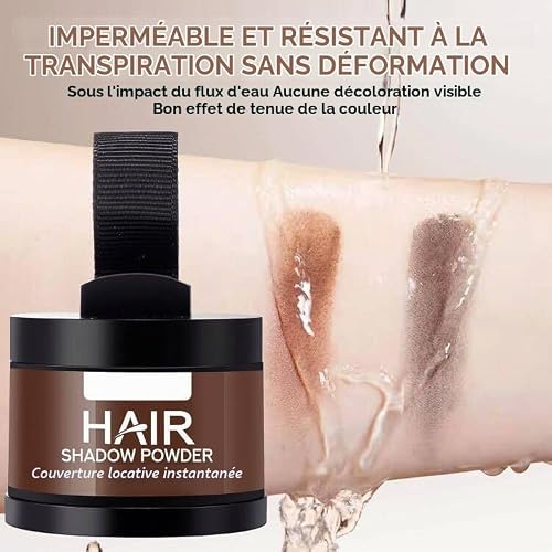Retouche Racines Cheveux, 4g Poudre de Racine de Cheveux, Poudre capillaire, Densificateur de cheveux, Hairline Cover Up Powder pour Homme et Femme (Brun clair) – vue 5