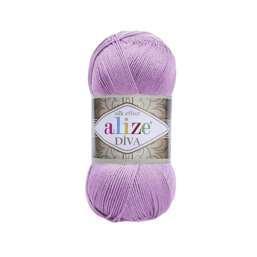 100% Microfiber Acrylic Alize Diva Silk Effect Knitting Sport Crochet Yarn Lot of 4 Ball skeins 400gr 1532yds Color (474 Lilac)