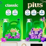 Gain Plus Liquid Laundry Detergent, Cleaner, Fresher, Now with Oxi, Moonlight Breeze Scent, 99 fl oz, 75 Loads