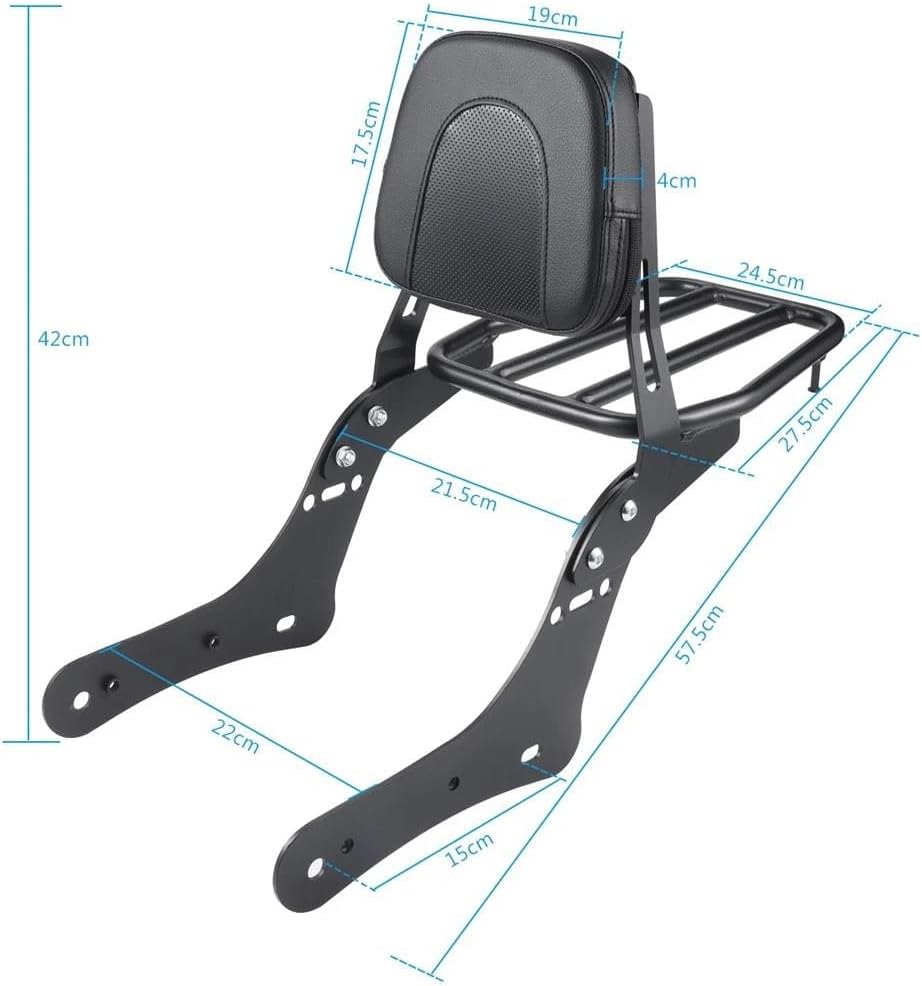 に適合する バルカン S 650 VN650 EN650 2015-2022 用 リア取り外し可能バックレストクッションパッド ラゲ