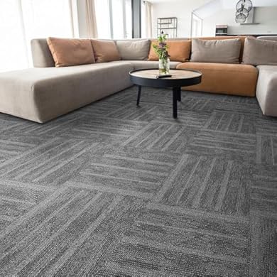 Foto di casa pura Quadrati di Moquette per Interni - 1m² / 3m² o 6m² | Moquette Autoportante | Rivestimento per Pavimento in Quadrati 50x50 cm | Robusto Isolamento (Antracite Zürich, 4 Pezzi - 1m²)