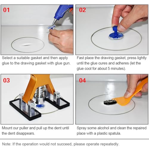 Image of Dent Remover Tool for Car, Heavy Duty Paintless Dent Repair Kit Dent Lifter Car Dent Puller Kit for Car Large & Small Ding Hail Dent Removal (Dent Lifter), blue