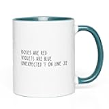 Bubble Hugs Programming 2Tone Green Mug 11oz - Roses Are Red - Programmer Coding Software App Developer Computer Engineer IT Coder Nerd Geek Debugging