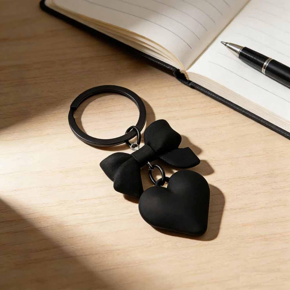 Lemua Heart Keychain Bow Key Chain Cute Bag Charm for Women Girls image 2