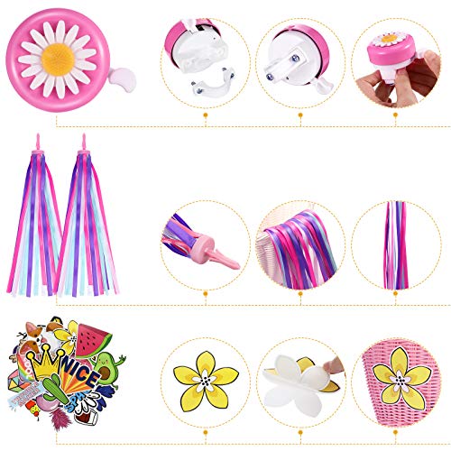image for Boao Kid's Bicycle Basket Streamers Set, Children's Bike Handlebar Wic
