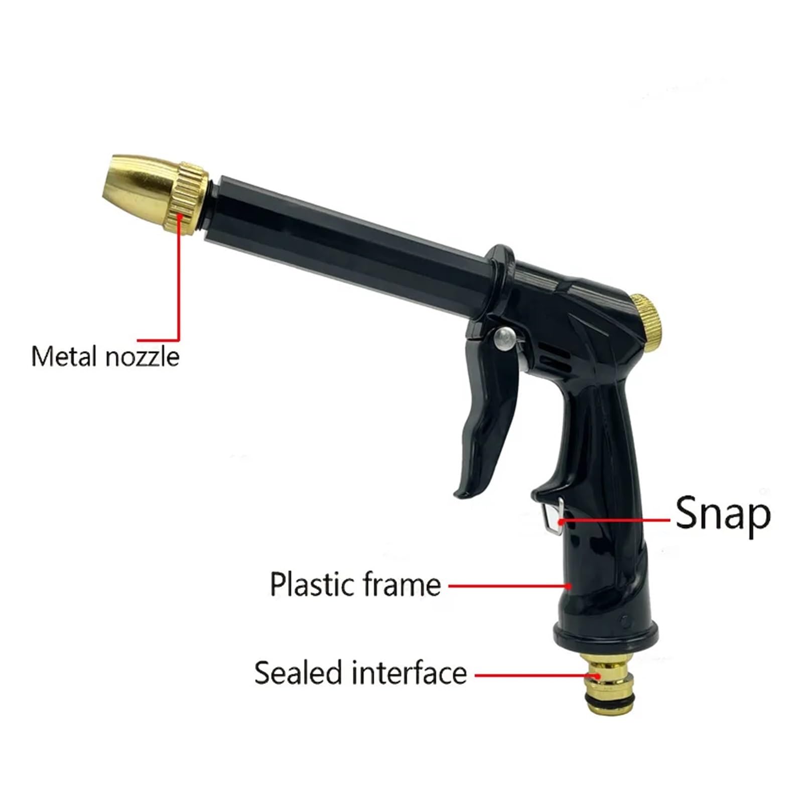 KKXXYQFC Pistolet natryskowy do węża ogrodowego Przenośny pistolet na wodę wysokociśnieniową Dysza węża wodnego, regulowana dysza węża ogrodowego Myjnia samochodowa i narzędzia do czyszczenia zwierząt