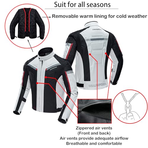 image for Zyxformis Motorcycle Jacket Motorbike Biker Waterproof Jackets Windpro