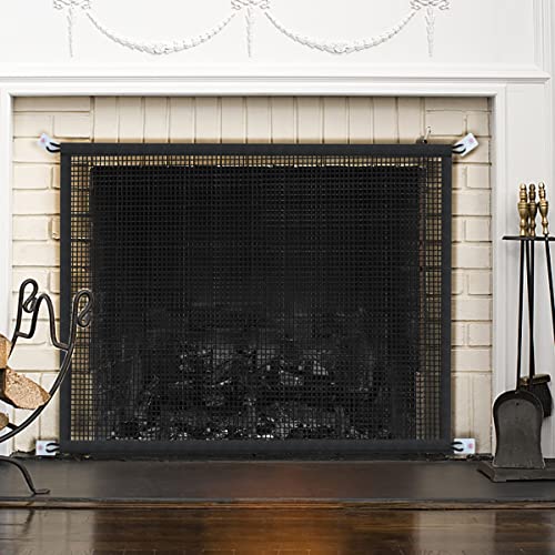 Fireplace Screen Safe Mesh Gate: Child Proof Barrier Guard Living Room Fire Place Cover For Toddler Baby And Pets 29 X 41 Inches #TOP1