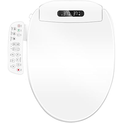 Electric Bidet Toilet Seat Elongated with Heated Seat, Warm Air Dryer, Endless Warm Water, Oscillating and Pulsating Spray Wash, Stainless Steel Self-Clean Nozzle (Bidet Toilet Seat Elongated 2)