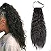 Ayana Long Synthetic Ribbon Ponytail Clip Heat Resistant Kinky Straight Ponytail Clip in Hair Extensions (24'', 1B)