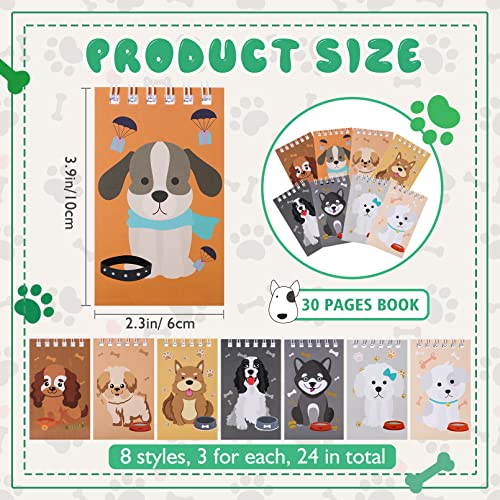24 Pack Mini Notebooks,Dog Themed Party Favor,Small Spiral Pocket Notebooks,Puppy Animal Notepads,Dog Top Bound Memo Books,Teacher Classroom Rewards Supplies For Kids Birthday Party,2.36 X 3.94 Inches #TOP1