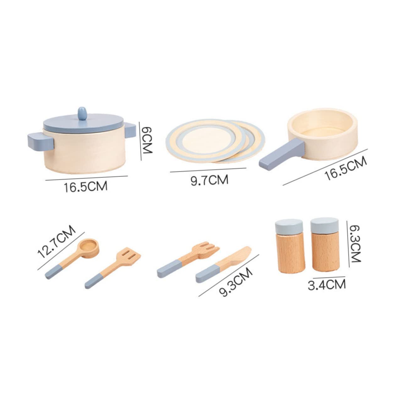 PartyKindom Cocina de Juguete de Madera para Niño Niña, Juego de Cocina Interactivo y Realista para Roles de Aprendizaje Temprano