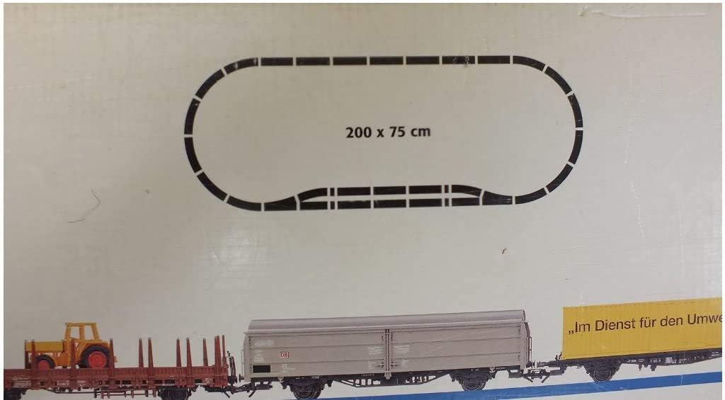 Märklin MARKLIN HO Delta DB Starter Long Cargo Train Set 29835 W/RED Electric BR-120 Locomotive+(5) Long Cargo Cars+Wide Large Oval K Tracks W/SWITCHES+TRANF.110V.-32V.A.+Original Box+PAPERWORKS
