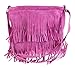 Girly HandBags Suede Fringe Shoulder Bag Fuchsia