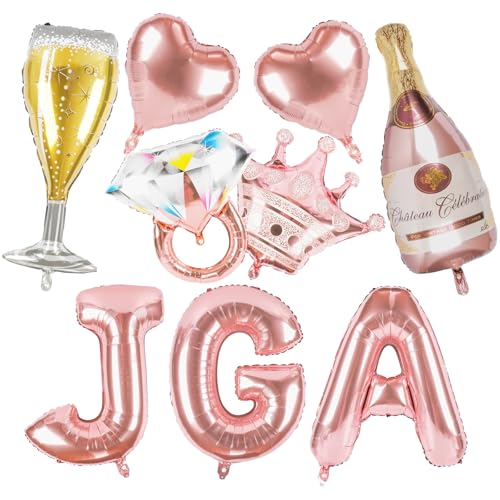 JGA Deko Frauen, XXL JGA Luftballons Rosegold, Junggesellenabschied Frauen Deko, Bride To Be Deko Folienballons Rosegold für Bachelorette Party Polterabend