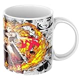 newseny Kimetsu no Yaiba taza de Tanjiro Nezuko y más personajes para fans anime y manga de Demon Slayer | Cerámica 355ml (Kimetsu no Yaiba - Kyojuro Regoku)