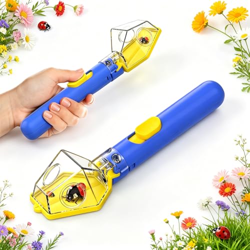6X Magnifying Glass Bug Catcher - Quick-Release Design, Kid & Adult Friendly Indoor Outdoor Nature Exploration Tool (Blue 1pcs)
