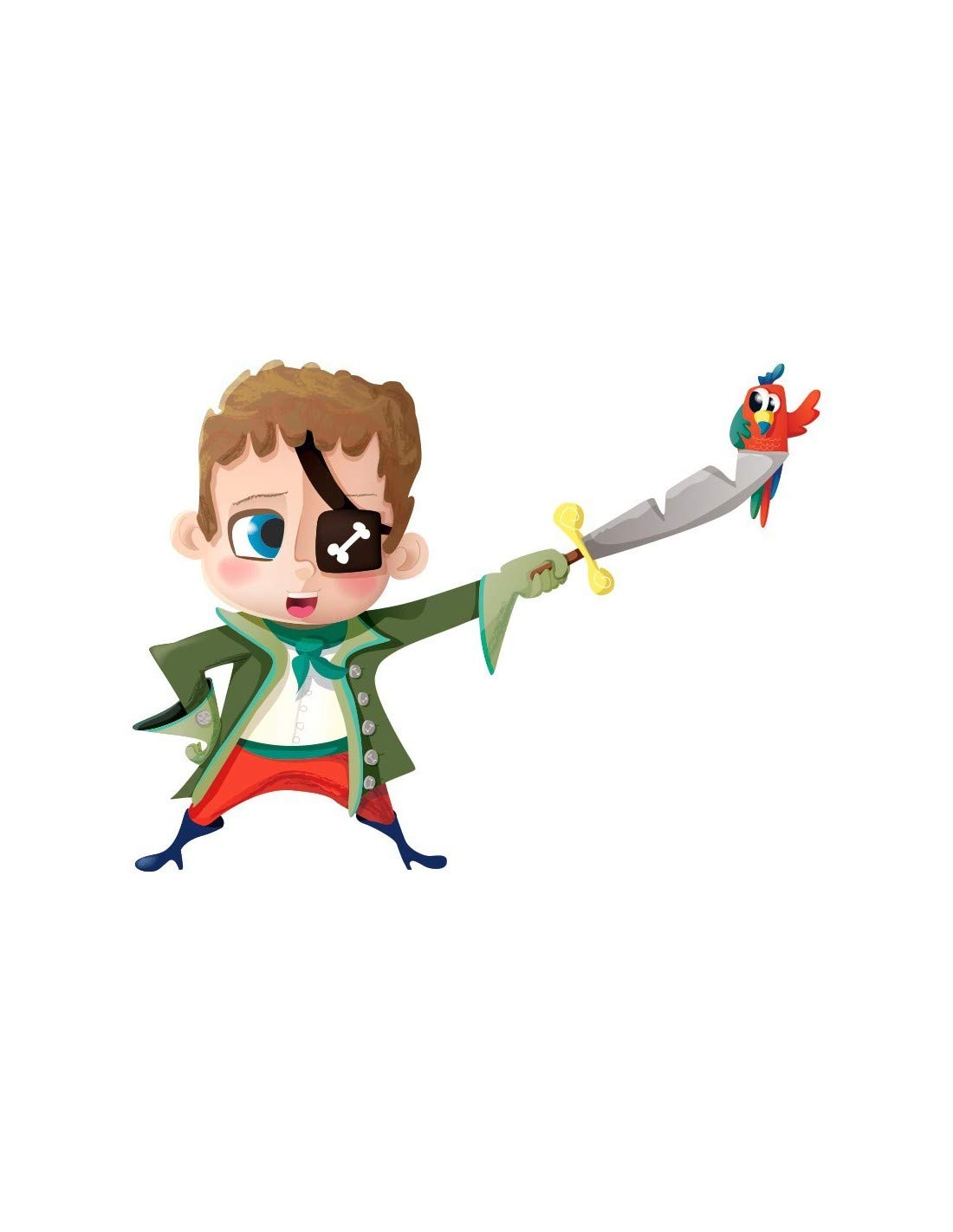 Sticker mural pirate borgne 76x55 cm pour habiller un mur vide de chambre