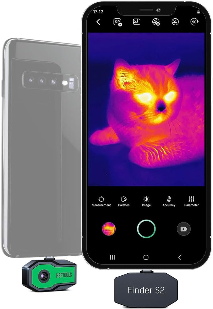 Finder S2 Thermal Camera Andriod,512x384 Super Resolution,256x192 IR Resolution Thermal Imaging Camera,Thermal Imager for Andriod Phones and Tablets,Carrying Case,USB-C(not for iPhone15/16)