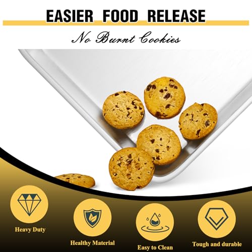 Commercial Quality Baking Sheet Pan Set, Natural Aluminum Cookie Sheet, Umite Chef Encapsulated Galvanized Steel Rim Warp Resistant Baker's Quarter Sheet Pan, Cookie Tray Pans for Baking, Roasting by Umite Chef - Image 7