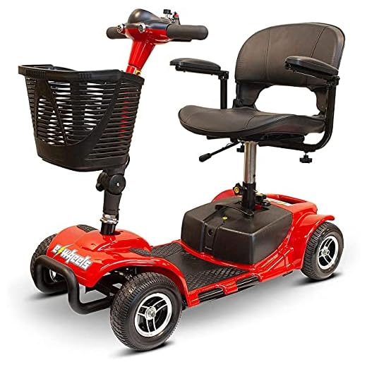 EWheels EW-M34 4 Wheel Travel Mobility Scooter - Red