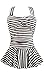 MiYang Women's One Piece Striped Slim Swim Dress Bathing Swimwear Size tag 2XL/US size L, black
