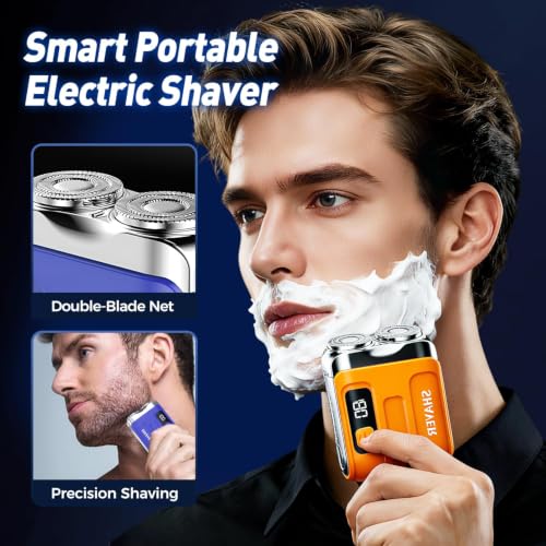 Image of Portable Mini Mens Electric Shaver Compact Dual Head Shaver, Black | 2026 New Mini Electric Razor Compact Dual Head Shaver, Portable Electric Shaver for Men