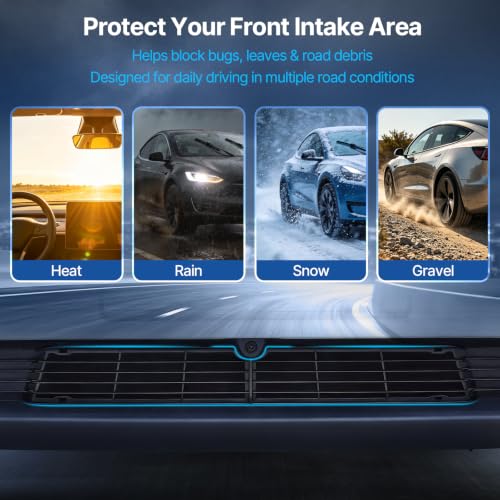 Xprite Front Grill Mesh Inserts for 2025 2026 Tesla New Model Y Juniper Premium, Snap-on Air Inlet Vent Grille Cover for Insect Protection, Detachable Replacement Accessories (Not for 2026 Std/Perf) by Xprite - Used condition - Image 7
