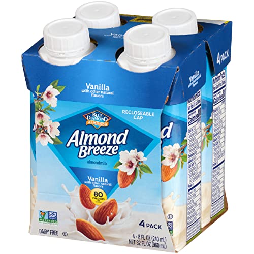 Almond Breeze Dairy Free Almondmilk, Vanilla, 8 Ounce (Pack of 4)