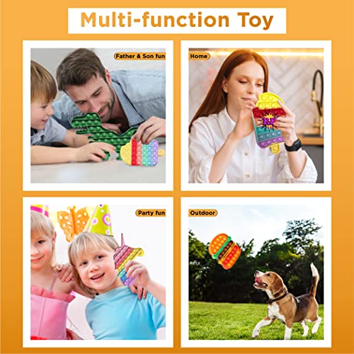 Arielex Pop It Fidget Toys, Push Bubble Fidget Sensory Toy, Stress Relief Pop Fidget Toys For Kids Hamburger Pop It Fries Pop It Dinosaur Pop It Unicorn Pop It Ice Cream Pop It, Fidget Poppers #TOP4