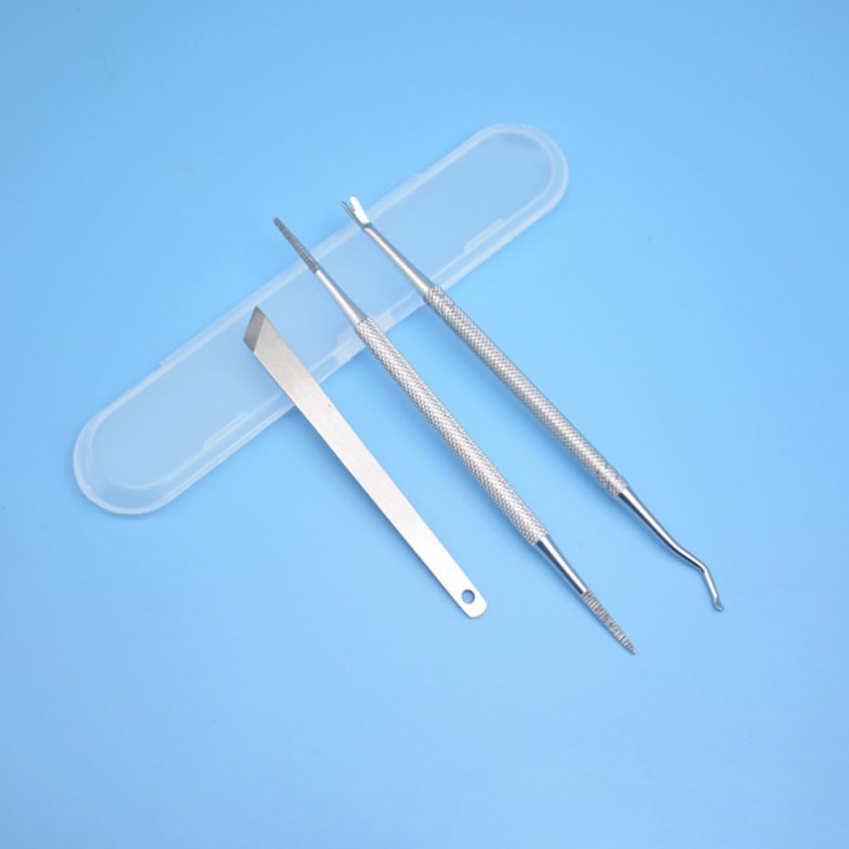 Homoyoyo 3pcs Stainless Steel Cuticle Peeler Scraper Nail Fork Set Lightweight Professional Nail Trimming Tools for Home and Salon Pedicure Manicure Dead Skin Remover