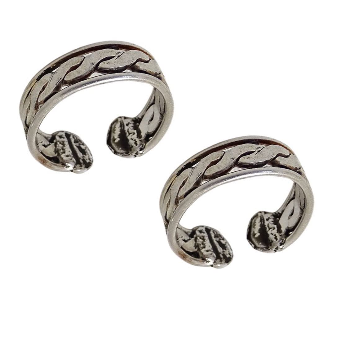 sahiba gems Spiral 925 Sterling Silver Adjustable Beautiful Toe Ring/Bichhiya for Women ~ Free Size-picture-45