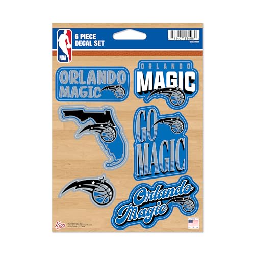 Rico Industries NBA Basketball Orlando Magic 6-Piece Decal Set