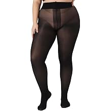 Plus Size Ultra Strong Tights for Women, 40D T-Croth Semi-Sheer Pantyhose Rip-Resist High Waist Stockings