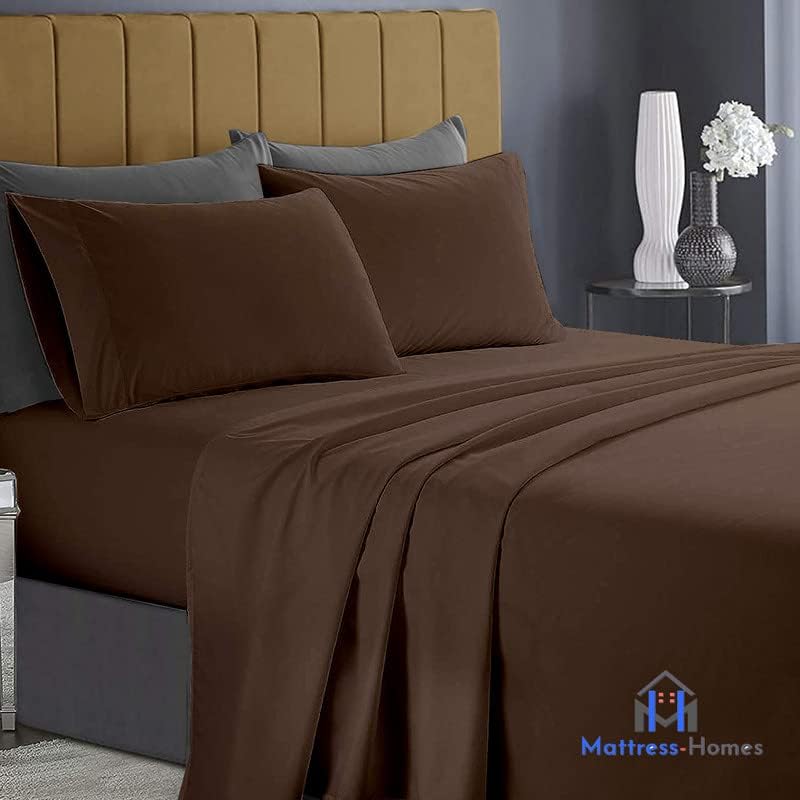 Miniatura 2 de Mattress-Homes Juego de sábanas de 4 piezas ultra lujosas 100% algodón suave de fibra larga de 16 pulgadas de profundidad, tamaño individual lavable