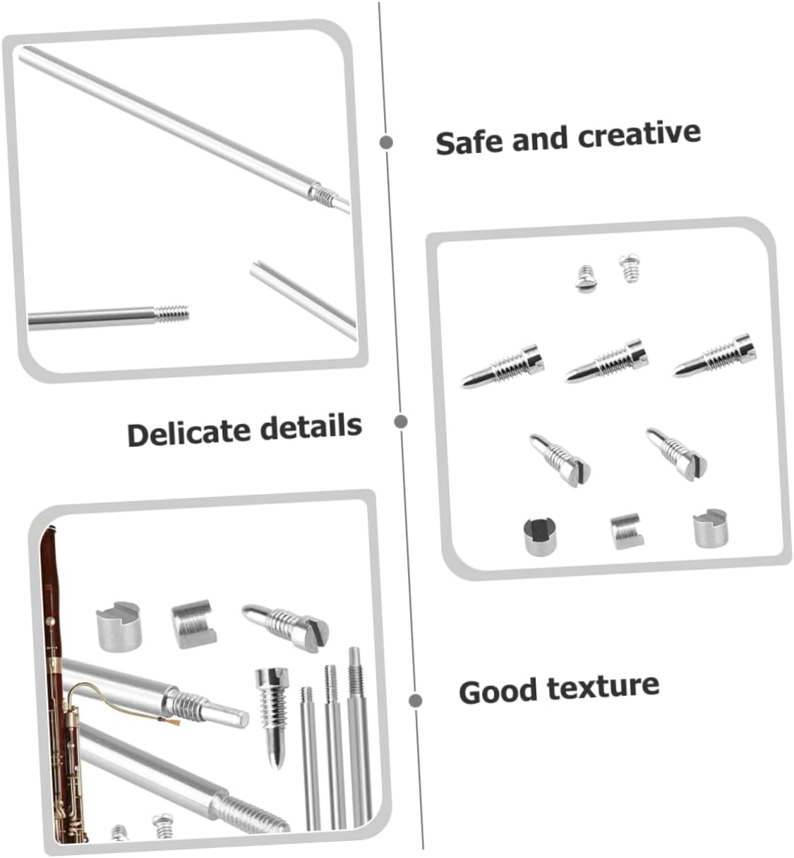 UPKOCH 1set Bassoon Repair Kit Rods Screws and Pads Accessories for Wind Instrument Maintenance and Repairs