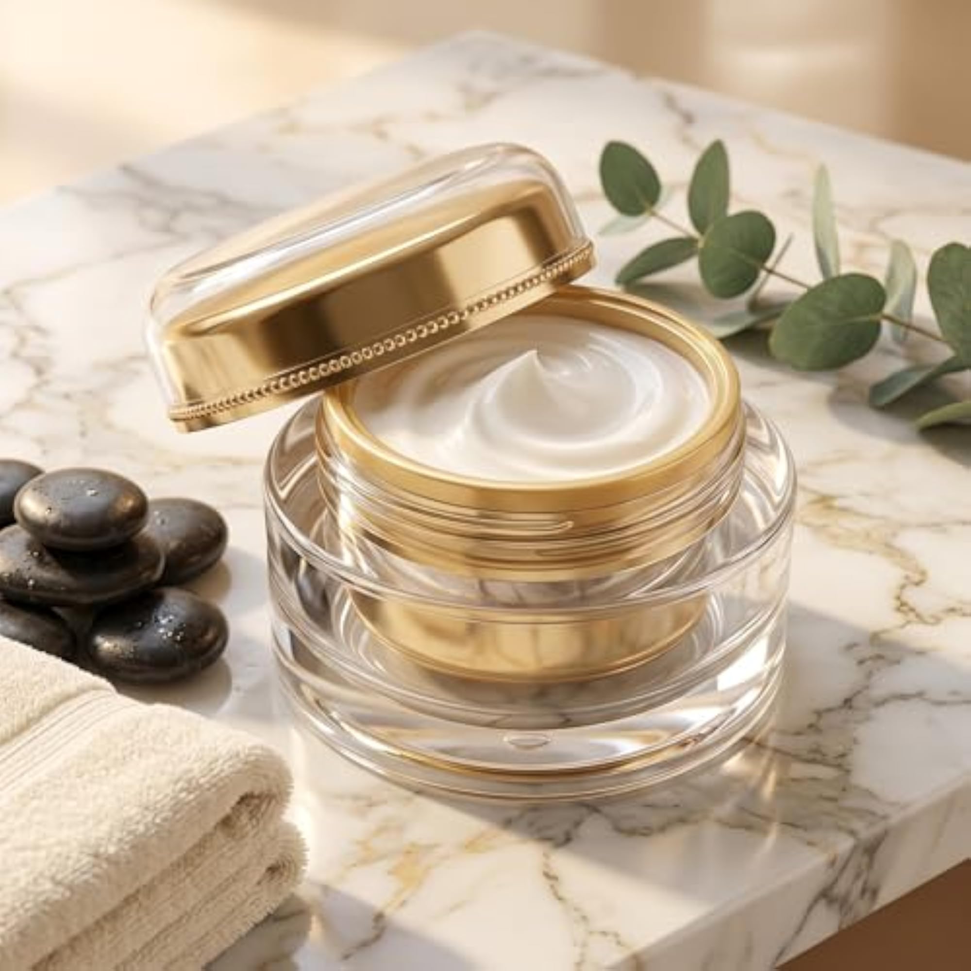 Oval Empty Acrylic San Jar Transparent Cosmetic Container