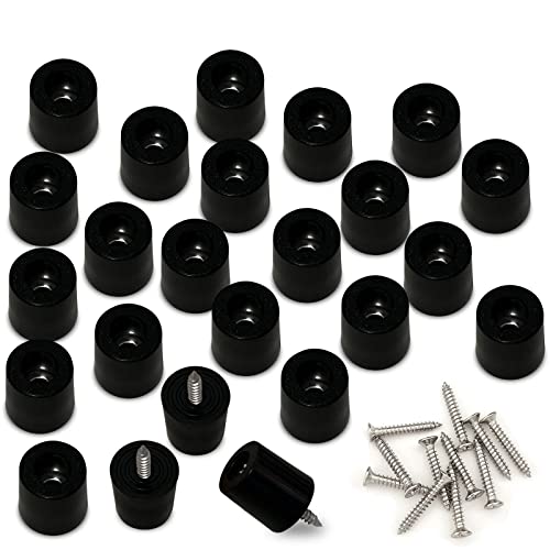 Petit coussin en caoutchouc rond en caoutchouc noir Protection de meubles avec fixation à visConvient à tous les types de petits Meubles pour augmenter la hauteur et éviter de glisse(32) Cover