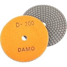 DAMO Diamond Polishing Pad 5 inch Dry Grit 200 for Marble Granite Concrete Countertop Floor Polish