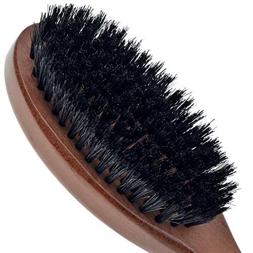 Murai By Giorgio Gm6F Oval Cherrywood Beard Club Hair Brush And Firm Boar Bristle Facial Brush For Beard Care - Exfoliating Natural Boar Bristle Brush For Mens Grooming And Hair Care #TOP2