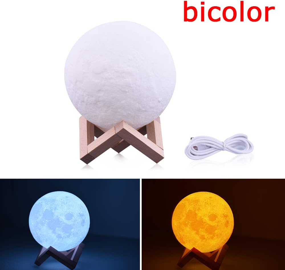 gue Photo Customize Moon Lamp 2/3/16 Colors Night Light Photo,Personalized 3D Photo Lamp,Custom Moon lamp with Photo (Bicolor,15cm)